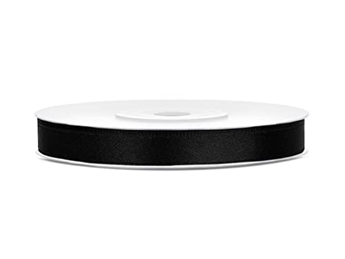 Generique - Schwarzes Deko-Satinband 25 m x 6mm Generique - Schwarzes Deko-Satinband 25 m x 6mm von PartyDeco