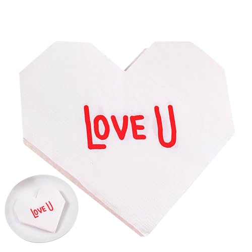 Servietten zum Valentinstag, Gästeservietten zum Valentinstag, dekorative Papierhandtücher für Valentinstag – Zubehör für Valentinstag, dekorative Servietten für Thanksgiving, von Générique