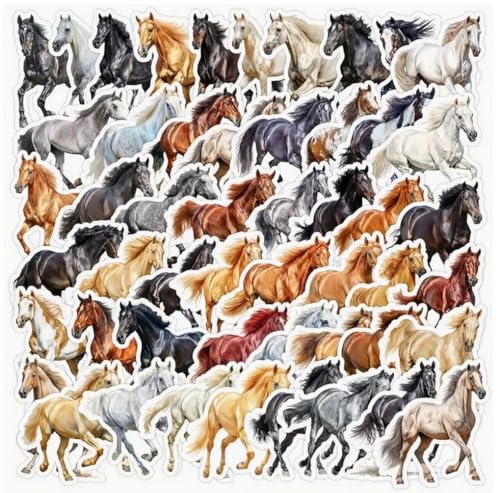 Set mit 50 Aufklebern, Motiv Pferd, alle unterschiedlich. Set mit 50 Aufklebern, Motiv Pferd, alle unterschiedlich. von Générique