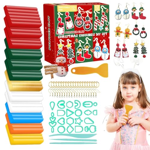 Set zur Herstellung von Ohrringen aus Ton – 148-teiliges Ohrring-Set aus Ton | Bastelset für Ohrringe aus Ton mit 24 Ausstechformen | Ohrring-Set von Générique