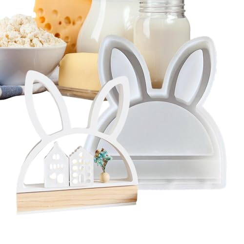 Silikon-Fondantform für Kaninchen, Osterhasenkerzen, Kerzenform, Kaninchen-Silikonform, halbrunde Seifenform, Heimdekoration aus Harz mit Schnelllösefunktion von Générique