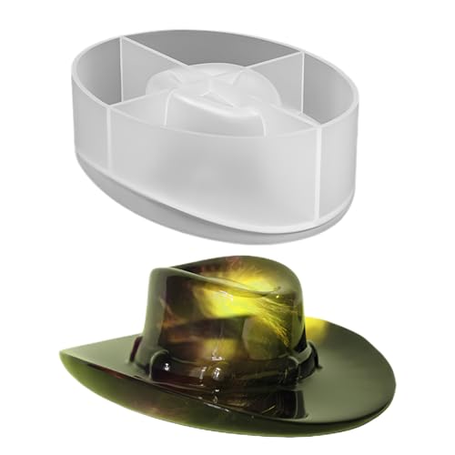Silikonform für Epoxidharz | Westernhutform, Kuchendekoration, leicht zu entformen, wiederverwendbar für Gebäck, Seifen, Gefrorene Kerzen und Handwerk mit mehreren Verwendungsmöglichkeiten von Générique