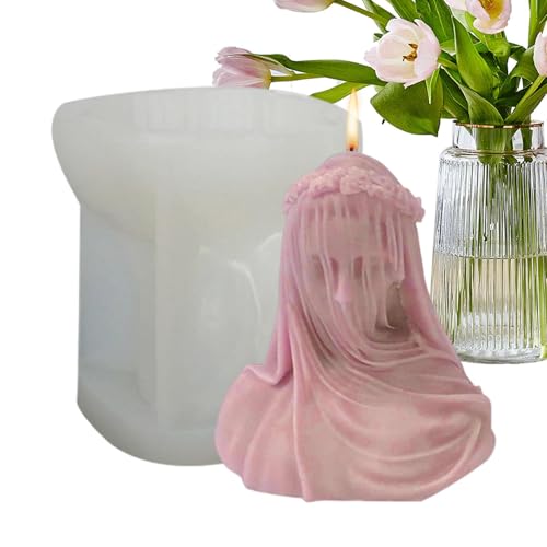 Silikonform für Frauen, Gesichtskerzenform für Frauen, Blumenmädchen-Kerzenform, Aromatherapie aus Harz, Gießform für Fondant-Ton-Handwerk von Générique