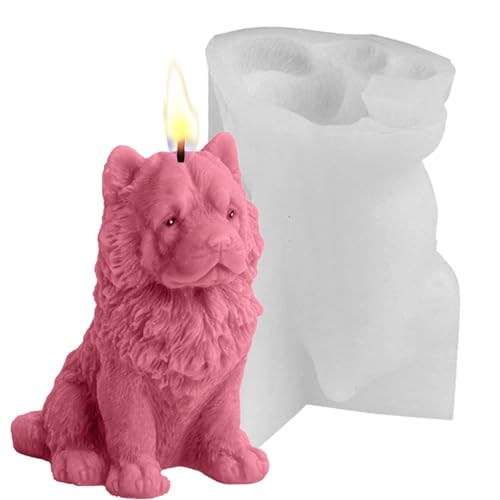 Silikonformen für Welpen Kerzen - 3D Chow Chow Form aus Silikonharz, Non-Strick und detailliertem Harz | Dekorative Formen zum Gießen von Epoxidharz, Handseife, aus von Générique