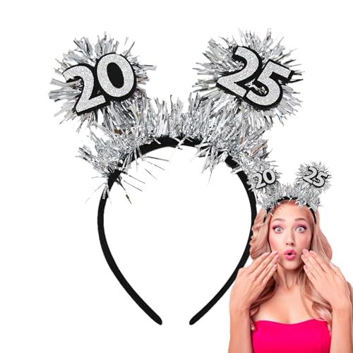 Silvester Stirnband 2025 - Partyzubehör, Silvester-Stirnband, Frohes neues Jahr , Festlicher Helm für Feiern und Partybedarf, ideal für Silvesterabende von Générique