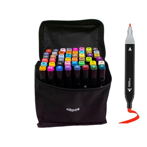 Skizzenmarker, Marker-Set mit doppelter Spitze, Marker mit feiner Spitze und Pinsel, Permanentmarker, Marker mit feiner Spitze und Pinsel, Marker mit Etui Skizzenmarker, Marker-Set mit doppelter Spitze, Marker mit feiner Spitze und Pinsel, Permanentmarker, Marker mit feiner Spitze und Pinsel, Marker mit Etui von Générique