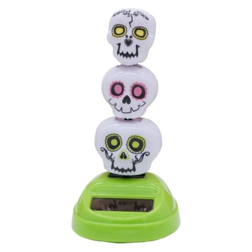 Solarbetriebene Spielzeuge – Swinging 3 Totenkopf-Auto-Figuren – widerstandsfähig gegen dieses Spielzeug mit weichem Plüsch, Zubehör für das Innenleben des Autos, Tischdekoration für das von Générique