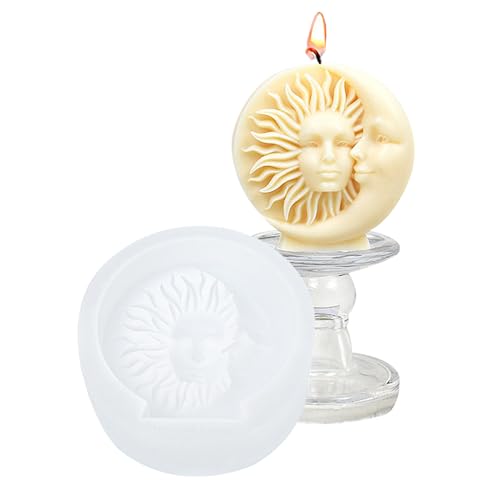 Sonne und Mond Gesicht Form - Silikon und Harz Kerzengießform | Seife herstellen, Handlotion , künstlerisches Epoxidhandwerk, Wiederverwendbare dekorative Form von Générique