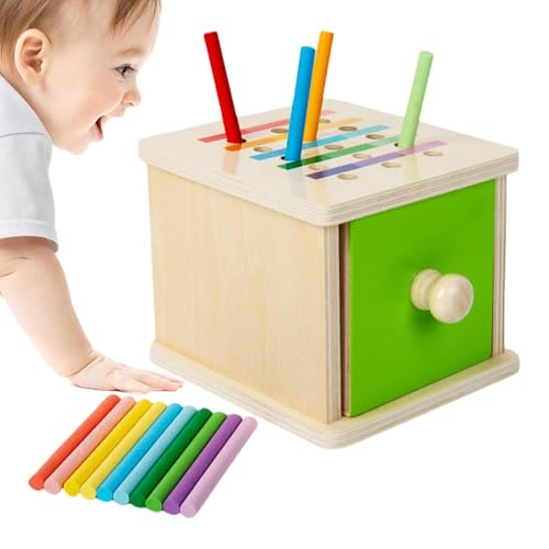 Sortierbox aus – montesoori-Münzdrop, Spielzeug für die frühe Kindheit | Lernbox zur Farberkennung aus für Kleinkinder, Entwicklungsspielzeug von Générique