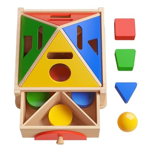Sortierbox für Farben und Formen – Formensortierer aus Holz | Sortierer von Formen zur Farberkennung | geometrische Blöcke in verschiedenen Farben, Lernspielzeug P von Générique