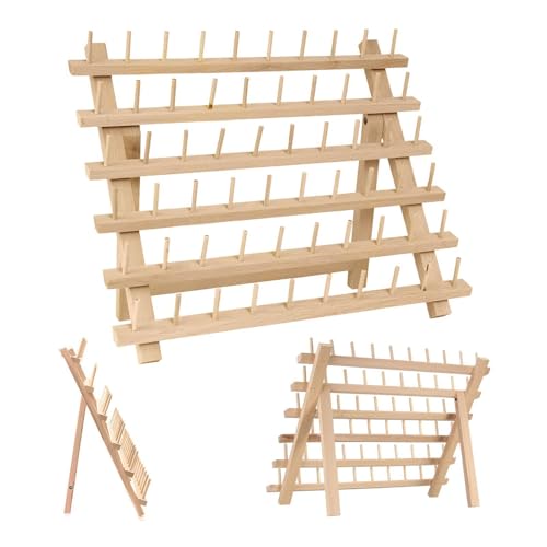 Spulenhalter, faltbar, 60 Spulen mit Gewinde | Garnhalter aus Holz mit Wandhaken | Organizer für Stickerei zum Nähen für Kreuzstich, Reihe, Artis von Générique