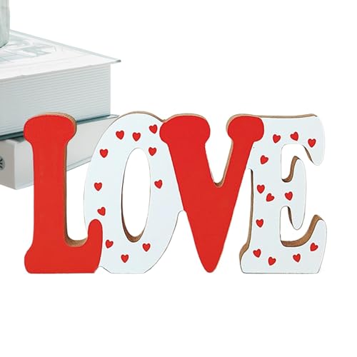 Stehendes Buchstaben-Dekoschild, stehende Buchstaben, Tischdekoration für Hochzeit, aus Holz mit Liebeszeichen, romantisches stehendes Wort-Dekor für Valentinstag, für den Rand Stehendes Buchstaben-Dekoschild, stehende Buchstaben, Tischdekoration für Hochzeit, aus Holz mit Liebeszeichen, romantisches stehendes Wort-Dekor für Valentinstag, für den Rand von Générique