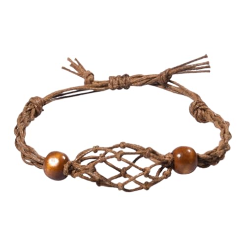 Stein-Armbandhalter – handgewebte Seil- mit verstellbarer Länge | Quarzhalter-Armband, Armbandschnur, leerer Stein-Halter, Kordel für hängendes Armband Stein-Armbandhalter – handgewebte Seil- mit verstellbarer Länge | Quarzhalter-Armband, Armbandschnur, leerer Stein-Halter, Kordel für hängendes Armband von Générique