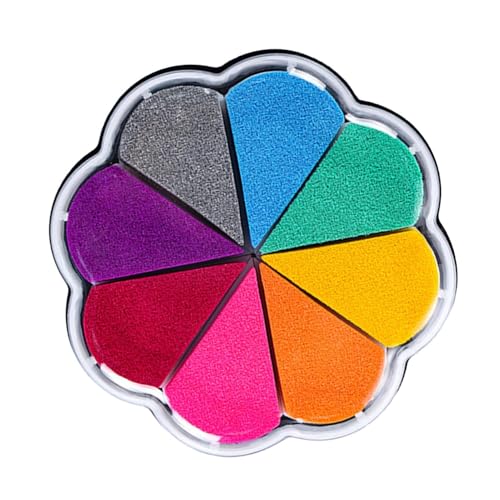 Stempelkissen für Briefmarken, Fingerabdruck-Stempel in Blütenblattform, 8 Farben, Stempelkissen für Fingerabdrücke, für Fingerabdrücke, ENC von Générique
