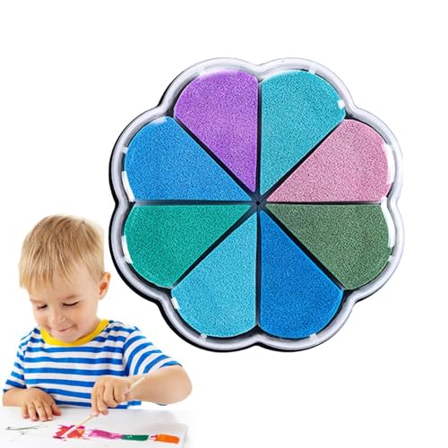 Stempelkissen für Stempel, Stempelkissen für Stempel, Blumenform, 8 Farben, waschbare Stempelkissen, Stempelkissen für Fingerabdrücke, Stempelfarbe für von Générique