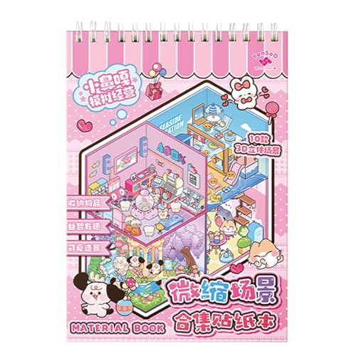 Sticker Book, Cartoon Decal, 3D No-Cut Kreatives Design Capybara Theme Bildung Fun Aktivität Einzigartige Szenen, Kinder Aufkleber für Schule, Zuhause, 5,31 x 7,48 Zoll von Générique