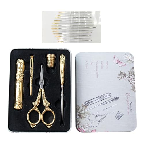 Stickscheren-Set – 6 Stück professionelle Schere klein Vintage Schere – Nähschere antik wiederverwendbar europäisch antik Vintage Nähset Stickscheren-Set – 6 Stück professionelle Schere klein Vintage Schere – Nähschere antik wiederverwendbar europäisch antik Vintage Nähset von Générique