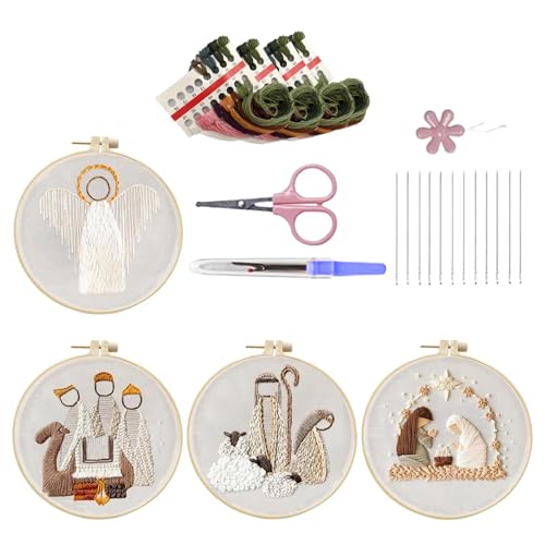 Stickset Krippenszene, Stickerei-Sets für Erwachsene | Stickset für Krippenszene, handgefertigt, Dekoration für das Haus, Nadelstich-Set für Erwachsene Stickset Krippenszene, Stickerei-Sets für Erwachsene | Stickset für Krippenszene, handgefertigt, Dekoration für das Haus, Nadelstich-Set für Erwachsene von Générique