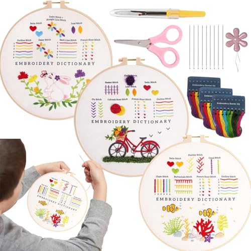 Stickset Stickset Stich Training Kit - Handstickerei Praxisstempel mit Reifen - Kunstset mit Schere, Faden, Ripper und Handwerk Stickset Stickset Stich Training Kit - Handstickerei Praxisstempel mit Reifen - Kunstset mit Schere, Faden, Ripper und Handwerk von Générique
