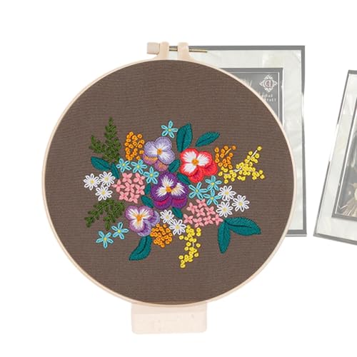 Stickset für Anfänger, Stickset für Anfänger für Erwachsene | Blumenstickerei Set für Erwachsene, handgefertigtes Bastelzubehör mit Materialpaket für Br Liebhaber Stickset für Anfänger, Stickset für Anfänger für Erwachsene | Blumenstickerei Set für Erwachsene, handgefertigtes Bastelzubehör mit Materialpaket für Br Liebhaber von Générique