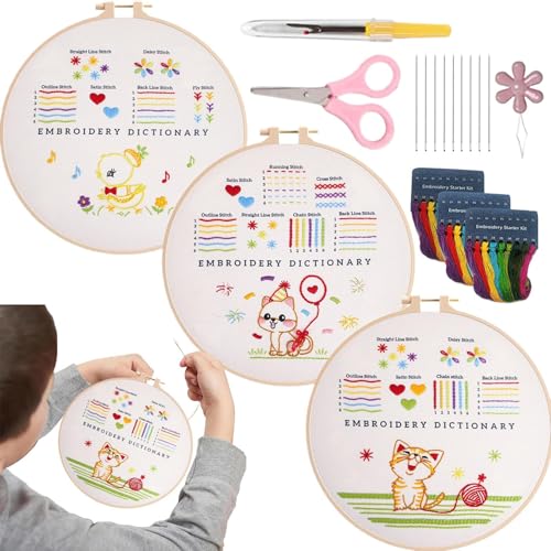 Stickset für Erwachsene Anfänger, Stickset Anfänger | Handgestempeltes Trainingsset mit Reifen | Bastelbedarf mit Schere, Netz, Ripper für Mai Stickset für Erwachsene Anfänger, Stickset Anfänger | Handgestempeltes Trainingsset mit Reifen | Bastelbedarf mit Schere, Netz, Ripper für Mai von Générique