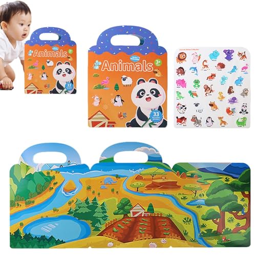 Stilles Stickerbuch, wasserdichtes Stickerbuch, kreative Stickerbücher, tragbares Reise-Spielzeug für Mädchen und Jungen ab 3 Jahren, Lernaktivitäten im Vorschulalter Stilles Stickerbuch, wasserdichtes Stickerbuch, kreative Stickerbücher, tragbares Reise-Spielzeug für Mädchen und Jungen ab 3 Jahren, Lernaktivitäten im Vorschulalter von Générique