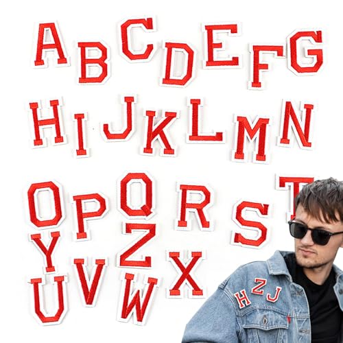 Stoffbuchstaben Patches, Alphabet-Patches | Buchstaben-Patch-Aufkleber 26 - Aufnähen von bestickten Patches, Aufbügeln auf Alphabet-Buchstaben, elegante kreative Alphabet-Aufkleber für von Générique
