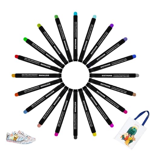 Stoffmalstifte, Stoffmarker für Kleidung – Set mit 20 Farben, Permanent-Marker für Segeltuchtaschen, Hüte, Turnschuhe, inkl Stoffmalstifte, Stoffmarker für Kleidung – Set mit 20 Farben, Permanent-Marker für Segeltuchtaschen, Hüte, Turnschuhe, inkl von Générique