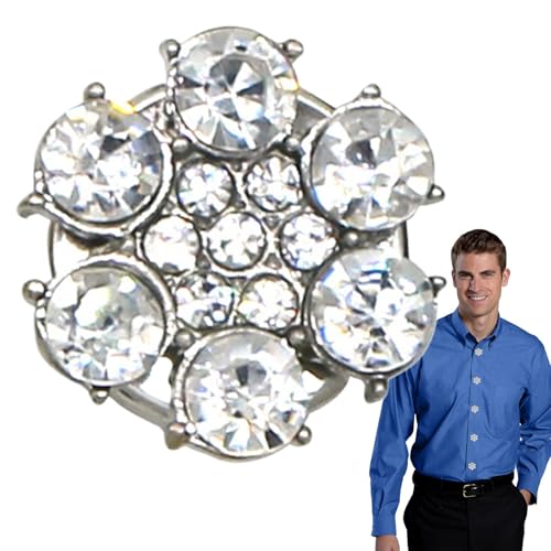 Strass-Knopfabdeckungen, Knopfabdeckungen für Frauen - Strass-Knöpfe Fantasie-Knöpfe - Zierknöpfe, abnehmbarer Knopf, Hemdknopfklemmen für Hemd, Anzug von Générique