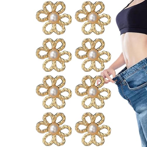 Taillenverkleinerer für Jeans – Set mit 8 verstellbaren Blumenclips | Taillenverkleinerer abnehmbar verstellbar | dekoratives Zubehör für Hosen Kleider Röcke Kleidung Damen | Ersatzknöpfe für Taillenverkleinerer für Jeans – Set mit 8 verstellbaren Blumenclips | Taillenverkleinerer abnehmbar verstellbar | dekoratives Zubehör für Hosen Kleider Röcke Kleidung Damen | Ersatzknöpfe für von Générique