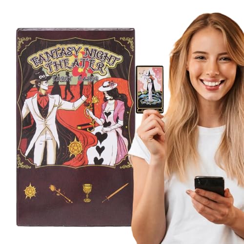 Tarot Cards Set, 78 Fantasy Night Theater, 4,13 x 2,48 Zoll Original Deck, Fortune Telling Detailed, Meanings Included Wahrsager-Tools für Anfänger und Experten Tarot Cards Set, 78 Fantasy Night Theater, 4,13 x 2,48 Zoll Original Deck, Fortune Telling Detailed, Meanings Included Wahrsager-Tools für Anfänger und Experten von Générique