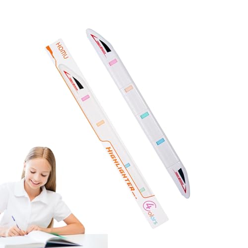 Textmarker, Marker und Textmarker, 4 x Tagebuchmarker in Form eines Zuges | Ästhetische Marker, Schulanfangstifte, Stifte zum Schulanfang zum Zeichnen, Kunst, Glückwunschkarte von Générique