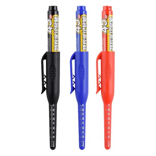 Tieflochmarker-Stifte – 3 Stück wasserdicht mit langer Spitze für Bauprojekte | Set mit Permanent-Markierstiften für PVC-Rohre aus Metall Tieflochmarker-Stifte – 3 Stück wasserdicht mit langer Spitze für Bauprojekte | Set mit Permanent-Markierstiften für PVC-Rohre aus Metall von Générique