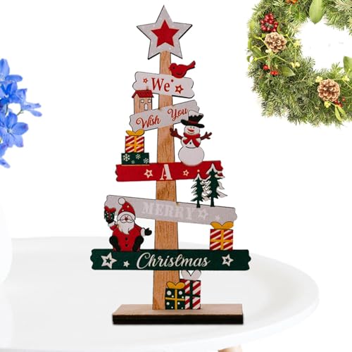 Tisch-Holz-Weihnachtsbaum | Tischschild aus Holz mit Schneemann Weihnachtsmann Gnomes – Zuverlässige Gnome Ornamente für Zuhause, Hotel, Büro, Geschäft, Bar, March Tisch-Holz-Weihnachtsbaum | Tischschild aus Holz mit Schneemann Weihnachtsmann Gnomes – Zuverlässige Gnome Ornamente für Zuhause, Hotel, Büro, Geschäft, Bar, March von Générique