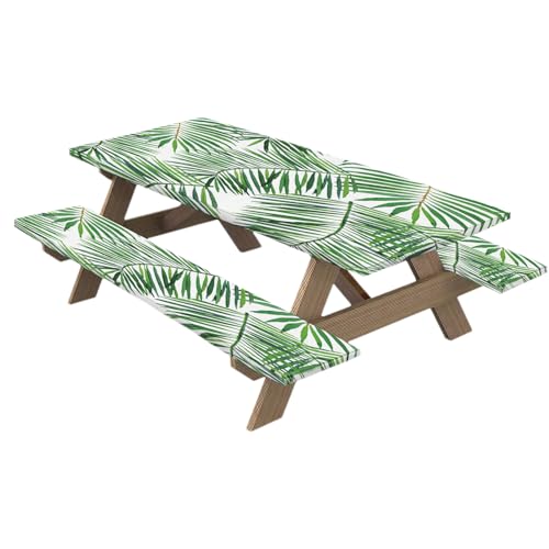 Tisch- und Picknickbankhussen | Picknicktischhussen mit Bankhussen | Elegante Picknickbankhussen | 3-teilige Picknicktischdecken - Schöne elche Tischdecken von Générique