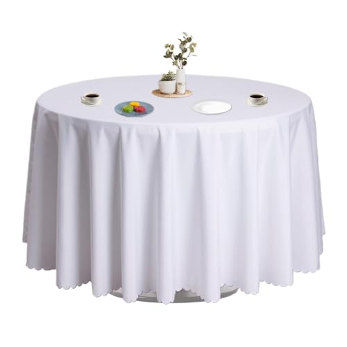 Tischdecken für runde Tische, runde Tischdecken aus Polyester, 63 Zoll (163 cm), Tischdekoration, Buffet-Tischdecke, Restaurant-Bankett-Tischdecke für Empfangsbankettsbuffet von Générique