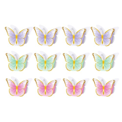 Tischdekoration Schmetterling | 12 Stück Schmetterlingsdekorationen | Tischdeko, Schmetterlingsdekorationen für Babyparty, Geburtstagspartys Schmetterling für Tischdekoration Schmetterling | 12 Stück Schmetterlingsdekorationen | Tischdeko, Schmetterlingsdekorationen für Babyparty, Geburtstagspartys Schmetterling für von Générique