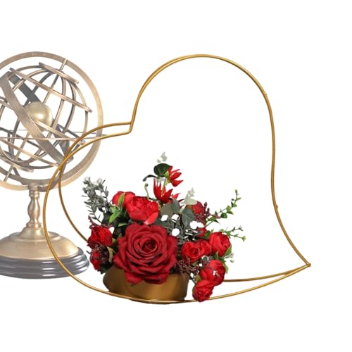 Tischdekoration aus goldfarbenem Korb, geometrische Tischdekoration aus Metall, Dekoration für Tischvasen, Hochzeit, Eisen, in Herzform, Blumendekoration für Weihnachten, Tischdekoration aus goldfarbenem Korb, geometrische Tischdekoration aus Metall, Dekoration für Tischvasen, Hochzeit, Eisen, in Herzform, Blumendekoration für Weihnachten, von Générique