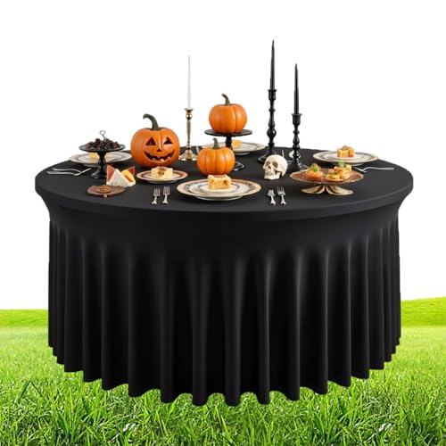 Tischdekoration mit Rock – runde Tischabdeckung | Schicht mit 5 Füßen / 6 Füßen, schmutzabweisend und knitterfrei, mit Rock, für Hochzeit, Weihnachten, Halloween, Karneval, Bankett, Taufe, Hochzeit Tischdekoration mit Rock – runde Tischabdeckung | Schicht mit 5 Füßen / 6 Füßen, schmutzabweisend und knitterfrei, mit Rock, für Hochzeit, Weihnachten, Halloween, Karneval, Bankett, Taufe, Hochzeit von Générique