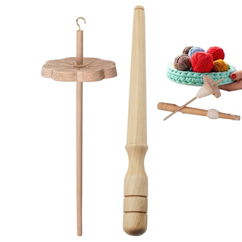 Top Whorl Drop Spindle, Holzspinner, 11 x 3,3 Zoll, Lightweight Fiber Craft Tool, Hand Rotating Wool Thread Supplies for Weaving, Knitting and Crocheting von Générique