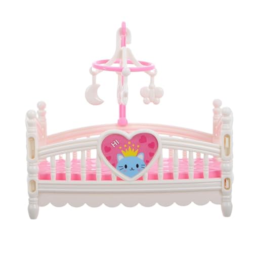 Toy Bed, Diminutive Home Furniture, langlebiges ABS-Material, niedliches Cartoon-Zubehör, Pretend Play Dekoration, ideal für Sammler, Kinderdekoration, Kinderfotografie, 12,5 x 7,3 x 11 cm von Générique