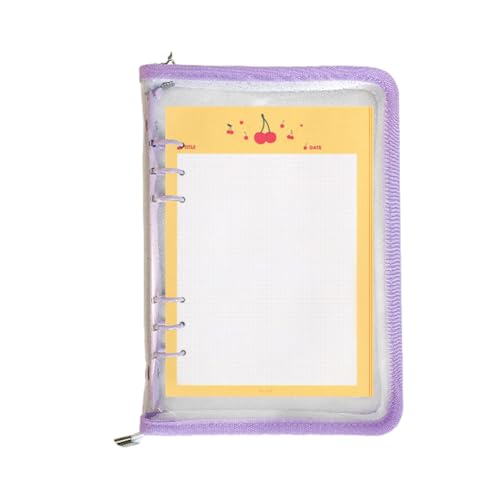 Transparenter Sammler mit Reißverschlusstaschen - 6 Löcher Terminplaner Notebook Organizer Ordner für Studententagebuch A5 A6 Reisetagebuch PVC-Schutz für Notizen, SOL von Générique
