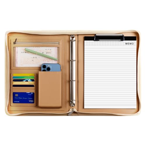 Travel Leather Padfolio Tablet, Business Document Organizer mit A4 Notepad, 50,87 x 33,58 cm (50,87 x 13,58 Zoll), niedliches kompaktes Resume Folder, Legal Binder für professionelle Männer und Frauen von Générique