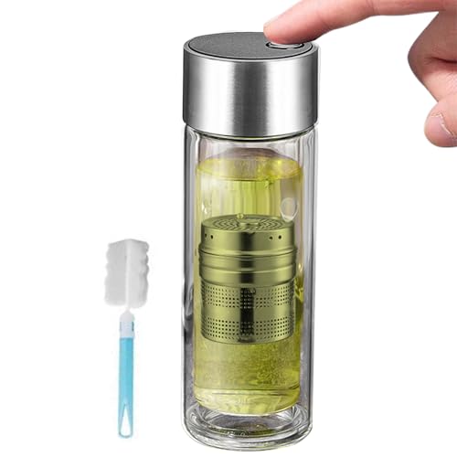 Trinkflasche mit Teesieb, 400 ml, doppelwandig, mit Filter & Magnetverschluss, 120 °C beständig, für Zuhause, Büro, Transport, Reisen, Outdoor, auslaufsicher Trinkflasche mit Teesieb, 400 ml, doppelwandig, mit Filter & Magnetverschluss, 120 °C beständig, für Zuhause, Büro, Transport, Reisen, Outdoor, auslaufsicher von Générique