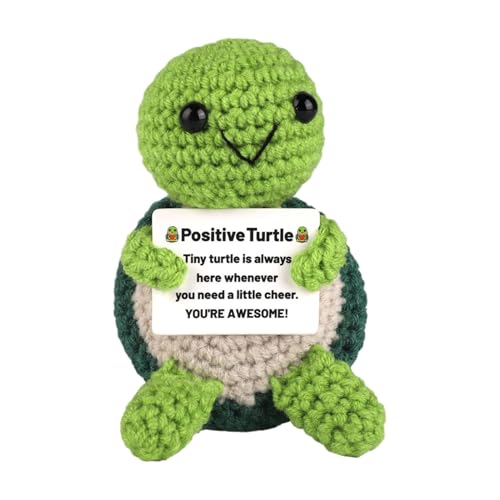 Turtle, Tiny Häkelnadel, Emotionale Puppenhalterung, niedlich, gehäkelt, 10 cm, niedliche Puppe, Häkelnadel, Spielzeug, Dekoration, Positive Turtle mit Motivational Ermutigungskarte für Home Studio Turtle, Tiny Häkelnadel, Emotionale Puppenhalterung, niedlich, gehäkelt, 10 cm, niedliche Puppe, Häkelnadel, Spielzeug, Dekoration, Positive Turtle mit Motivational Ermutigungskarte für Home Studio von Générique