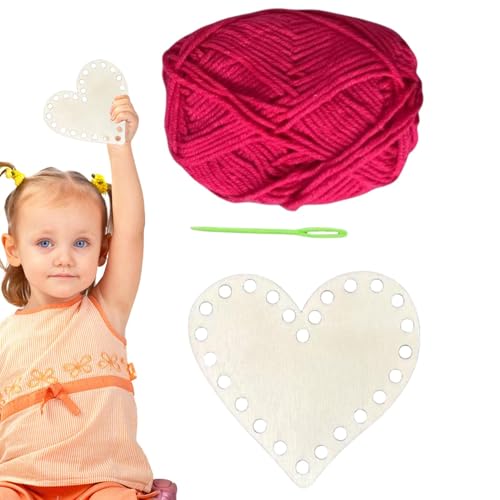 Unvollendete Holzbasis zum Stricken, Häkelholzkorb - Herzförmiger Holzhintergrund Set zum Stricken Handwerk | Handgemachtes Strickbrett mit Baumwollgarn und Nadel Unvollendete Holzbasis zum Stricken, Häkelholzkorb - Herzförmiger Holzhintergrund Set zum Stricken Handwerk | Handgemachtes Strickbrett mit Baumwollgarn und Nadel von Générique