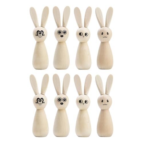 Unvollendete Taufe aus Holz, unvollendetes Kaninchen aus Holz | Set aus 8 Tierpuppen | Unvollendete Kaninchen PEU PEG RAPURINES Figuren Graffiti Doll Odorments for Party Painting Decorations Unvollendete Taufe aus Holz, unvollendetes Kaninchen aus Holz | Set aus 8 Tierpuppen | Unvollendete Kaninchen PEU PEG RAPURINES Figuren Graffiti Doll Odorments for Party Painting Decorations von Générique