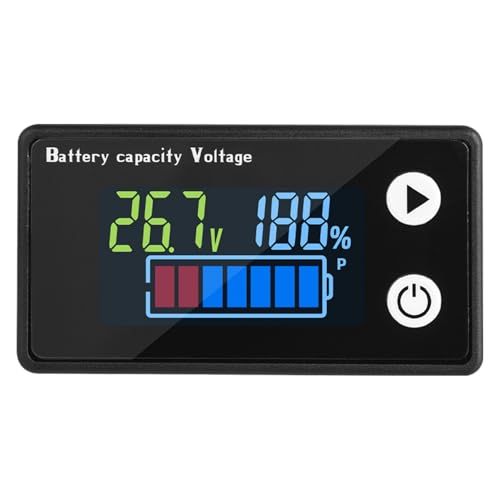 VR-Akkumonitor – Batteriespannungsanzeige, kleines Golfauto, Batteriemonitor | Müheloses Messen der Kapazität, tragbarer Batterieprüfer, zuverlässiger Zustand des Batts von Générique
