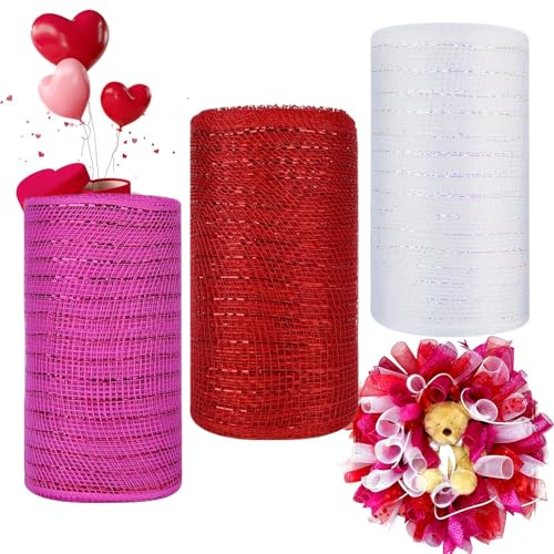Valentinstagsband zum Basteln, aus Stoff zum Valentinstag | 3 Rollen Verpackungsbänder für Bastelarbeiten | Hauskranz, Urlaubsnetz, 6 Valentinstagsband zum Basteln, aus Stoff zum Valentinstag | 3 Rollen Verpackungsbänder für Bastelarbeiten | Hauskranz, Urlaubsnetz, 6 von Générique