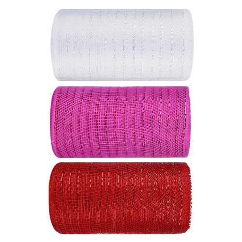 Valentinstagsstoff, Netzband für Valentinstag | 3 Rollen Verpackungsbänder für Bastelarbeiten | Verpackungshandwerk, Urlaubsdekorationsstreifen, 15,2 cm x 15,2 cm Valentinstagsstoff, Netzband für Valentinstag | 3 Rollen Verpackungsbänder für Bastelarbeiten | Verpackungshandwerk, Urlaubsdekorationsstreifen, 15,2 cm x 15,2 cm von Générique